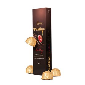 Pralinky s višní v 70% hořké čokoládě